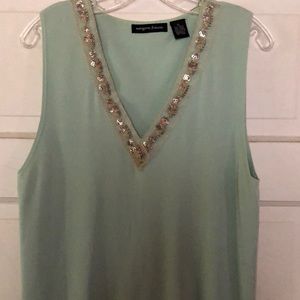 Beaded V-neck top